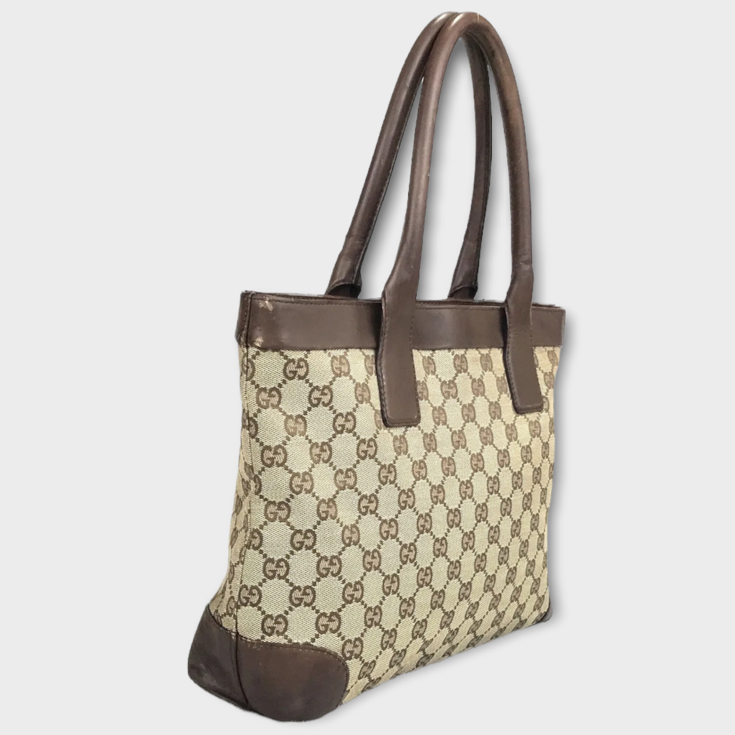 GUCCI small shopper handbag canvas leather