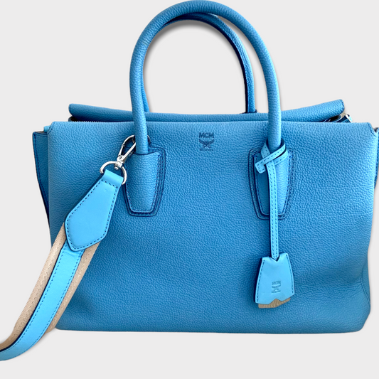 MCM model Milla leather skyblue