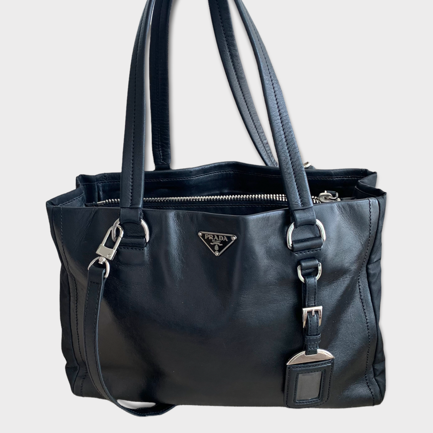 PRADA Handbag 2way Bag Leather Black