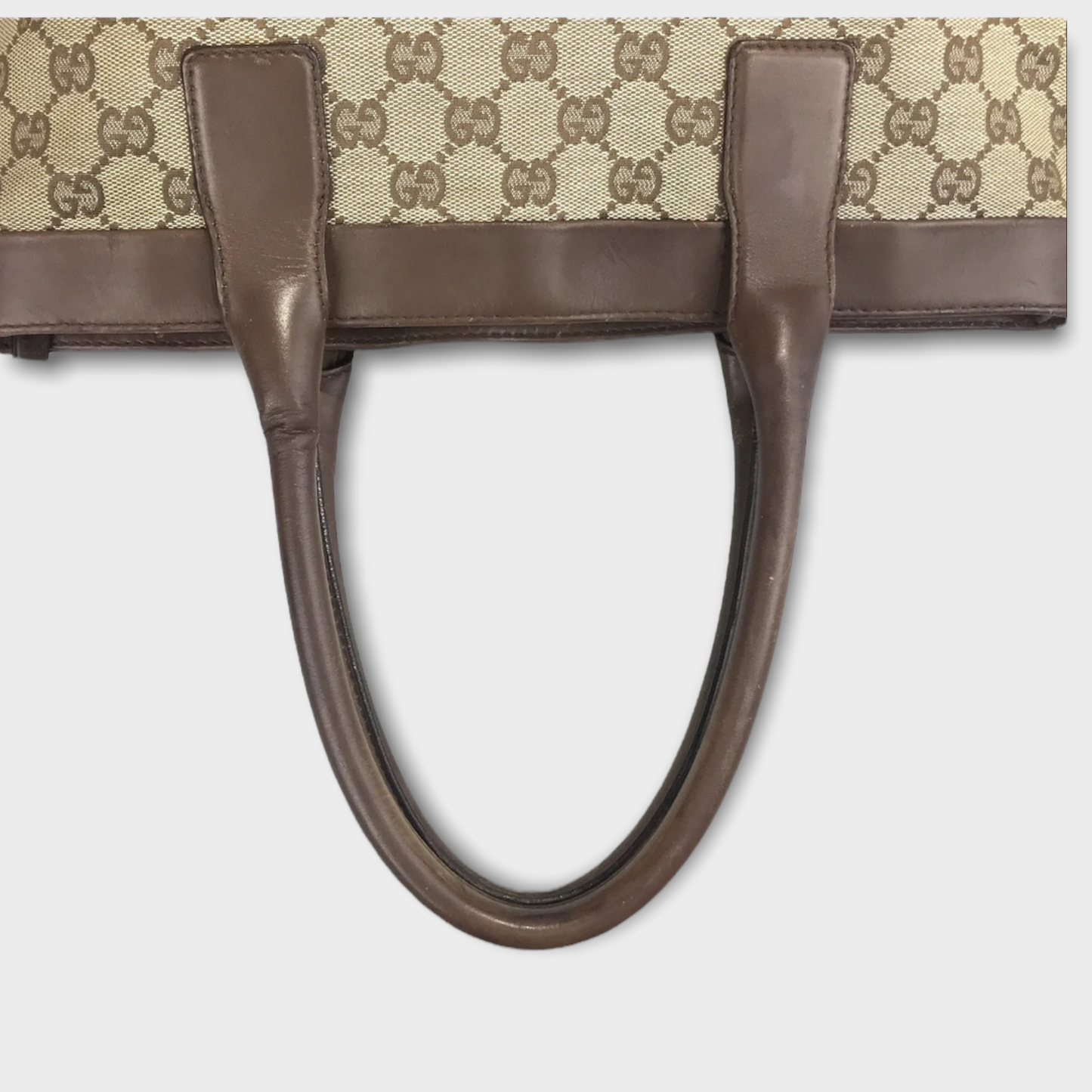 GUCCI small shopper handbag canvas leather