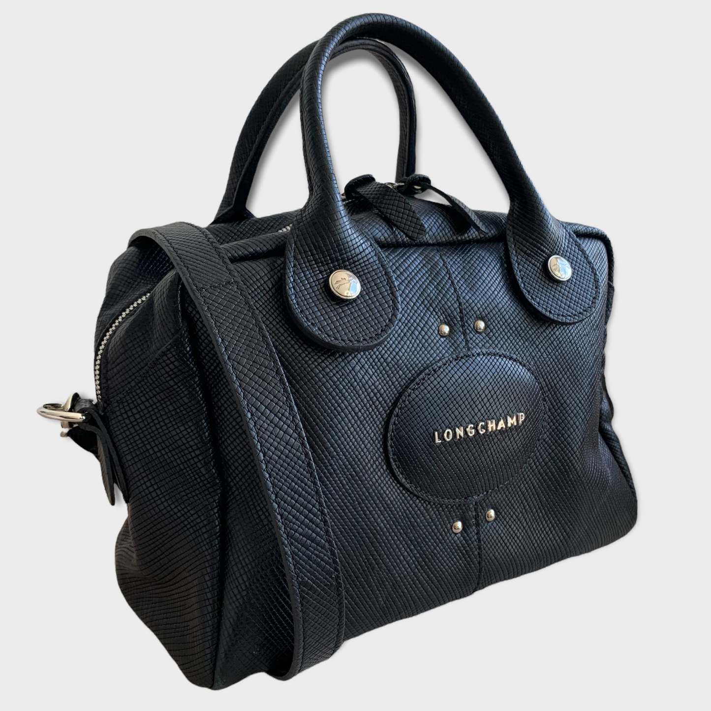 Sac bandoulière LONGCHAMP en cuir noir