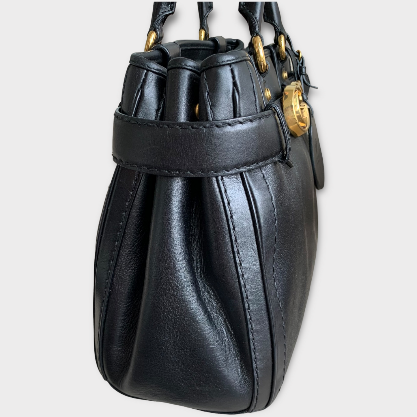 GUCCI handbag black leather