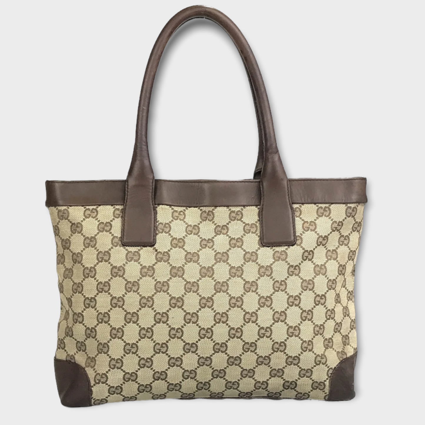 GUCCI small shopper handbag canvas leather