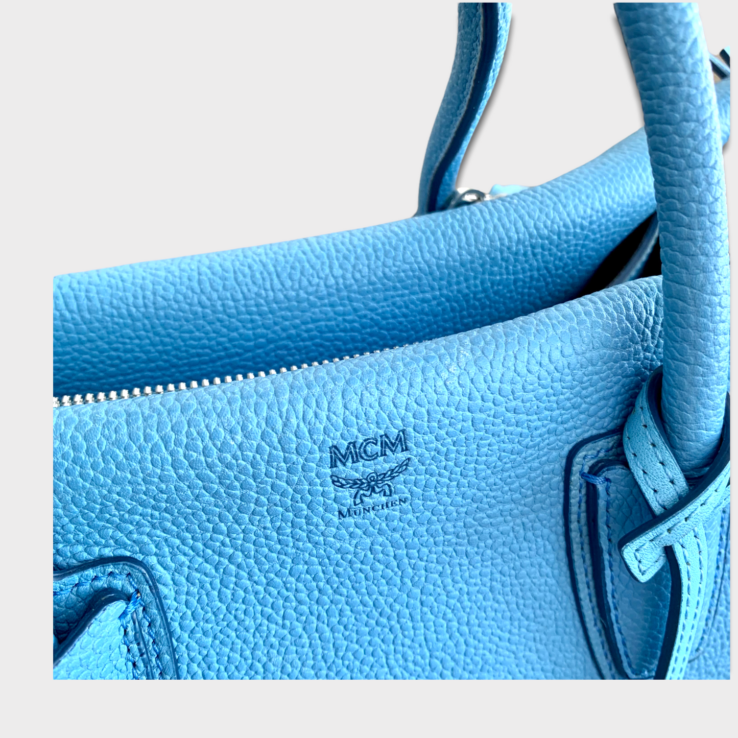 MCM model Milla leather skyblue