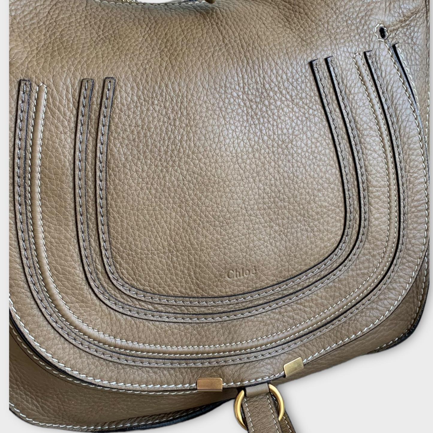 Chloé Marcie Hobo Tote Sac à bandoulière Walnut Gold Hardware